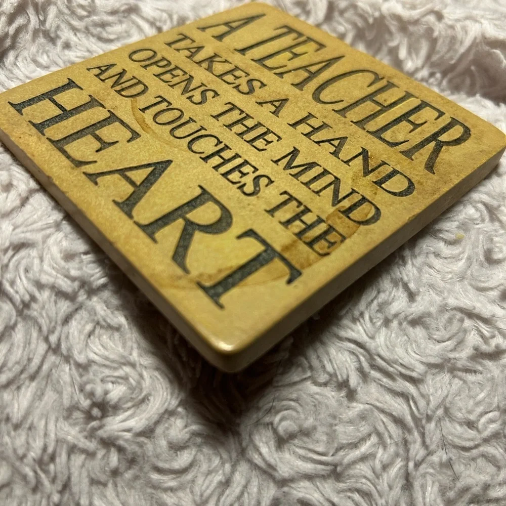 Inspirational Teacher Coaster tan 4”‎
